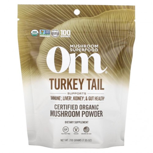 Om Mushrooms, 구름버섯, 유기농 인증 버섯 분말, 200g(7.05oz)