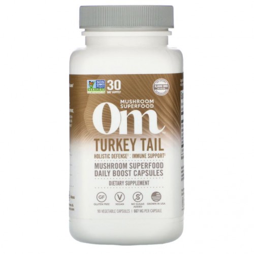Om Mushrooms, 구름버섯, 667mg, 베지 캡슐 90정