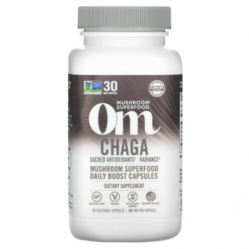 Om Mushrooms, 차가버섯, 667mg, 베지 캡슐 90정