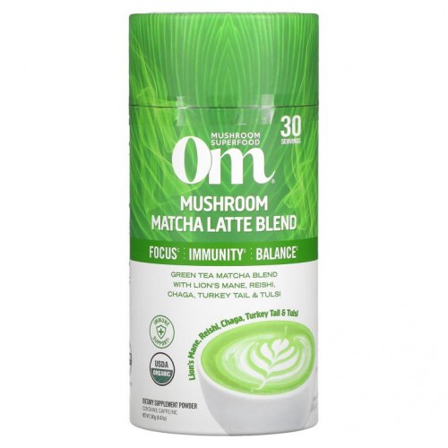 Om Mushrooms, Mushroom Matcha Latte Blend, 8.47 oz (240 g)