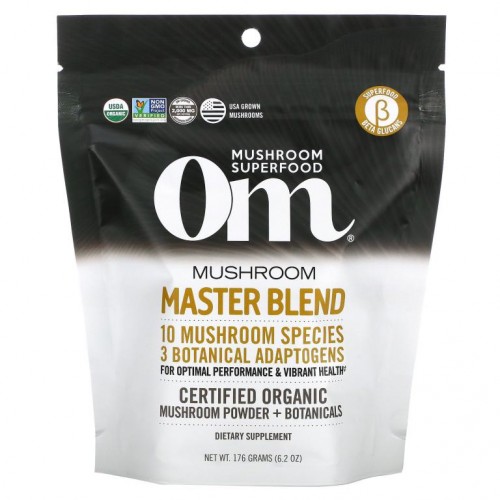 Om Mushrooms, 유기농 인증 버섯 분말 + 식물 성분, Mushroom Master Blend, 176g(6.2oz)