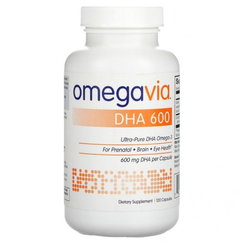OmegaVia, DHA 600, 캡슐 120정