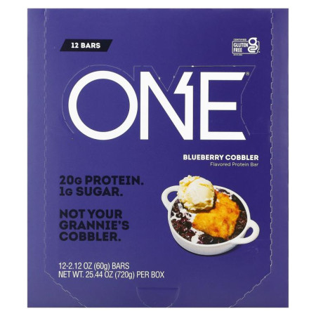 One Brands, ONE Bar, 블루베리 코블러, 12개입, 개당 60g(2.12oz)
