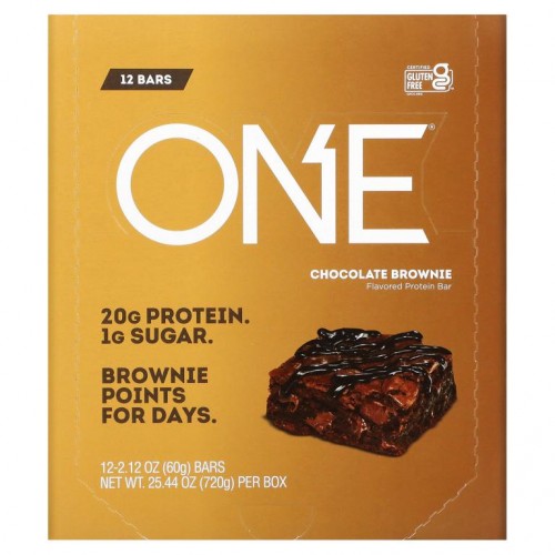 One Brands, ONE Bar, 초콜릿 브라우니, 12개입, 각 60g(2.12oz)