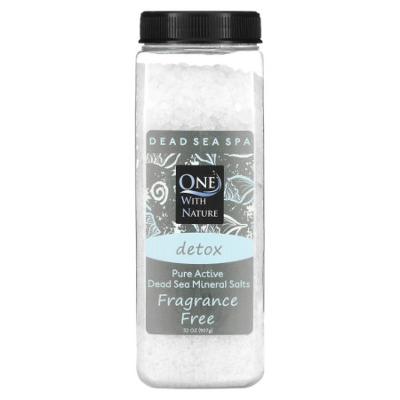 One with Nature, 사해 미네랄 소금, 무향, 32 oz (907 g)