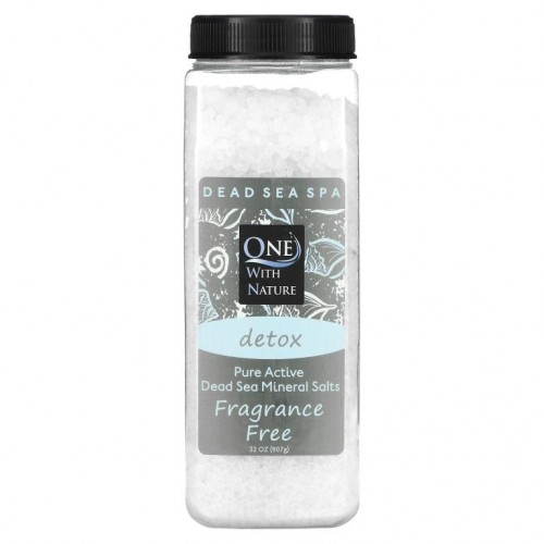One with Nature, 사해 미네랄 소금, 무향, 32 oz (907 g)