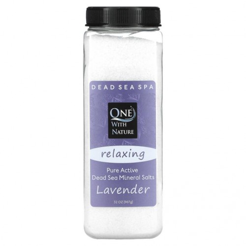One with Nature, 사해 미네랄 소금, 라벤더, 32 oz (907 g)
