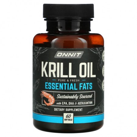 Onnit, 크릴 오일, 필수 지방, 60 소프트젤