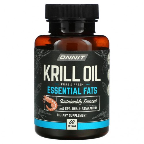 Onnit, 크릴 오일, 필수 지방, 60 소프트젤