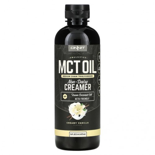 Onnit, 유화 MCT 오일, 비유제품 크리머, 크리미 바닐라, 473ml(16fl oz)