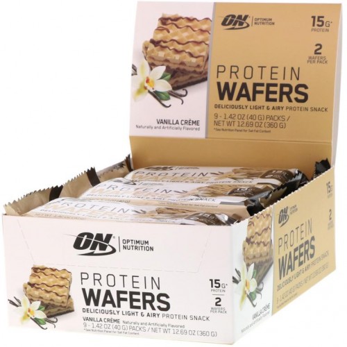 Optimum Nutrition, 프로틴 와퍼, 바닐라 크림, 9팩, 각 40g(1.42oz)
