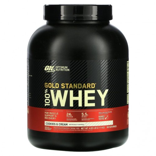 Optimum Nutrition, 골드 스탠다드, 100% 유청, 쿠키 & 크림, 2.1kg(4.63lbs)