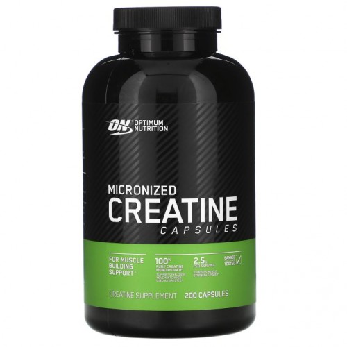 Optimum Nutrition, 미분화 크레아틴 캡슐, 2.5g, 캡슐 200정