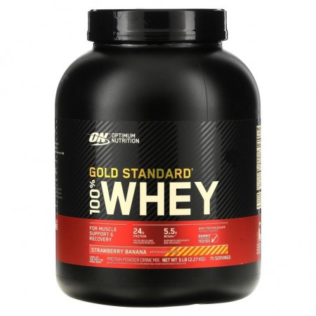 Optimum Nutrition, 골드 스탠다드 100% 유청, 딸기 바나나, 2.27kg(5lb)