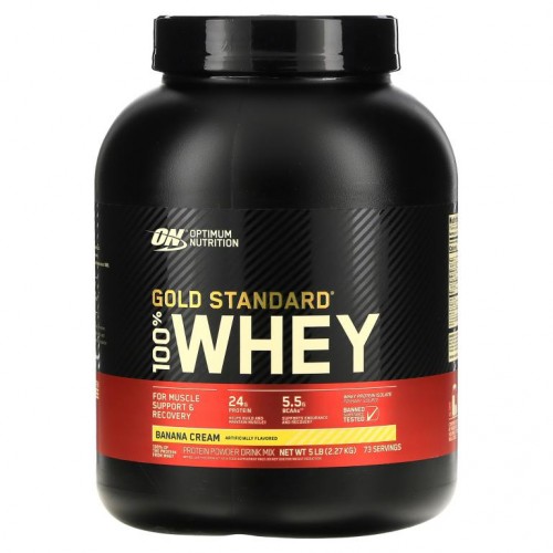 Optimum Nutrition, 100% 유청 골드 스탠다드, 바나나 크림, 5 lbs (2.27 kg)