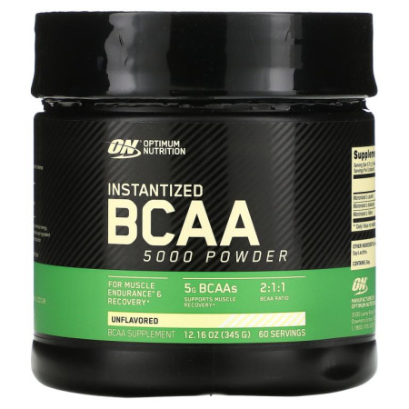 Optimum Nutrition, 인스턴트 BCAA 5000 파우더, 무맛, 345 g(12.16 oz)