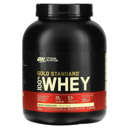 Optimum Nutrition, Gold Standard, 100% 유청, 화이트 초콜릿, 2.27kg(5lbs)