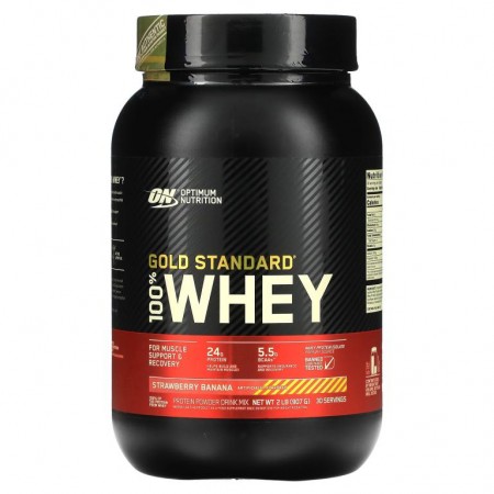 Optimum Nutrition, Gold Standard, 100% Whey, 딸기 바나나, 907g(2lbs)