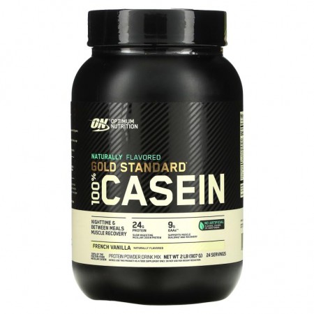 Optimum Nutrition, Gold Standard 100% 카제인, 천연 향, 프렌치 바닐라 맛, 907g(2lb)