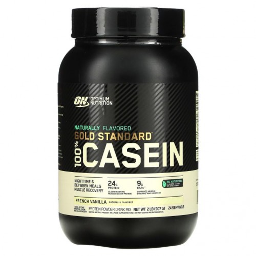 Optimum Nutrition, Gold Standard 100% 카제인, 천연 향, 프렌치 바닐라 맛, 907g(2lb)