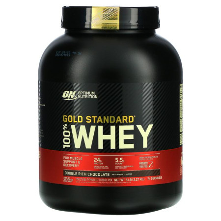 Optimum Nutrition, Gold Standard 100% 유청, 더블 리치 초콜릿, 2.27kg(5lbs)