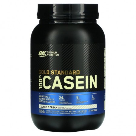Optimum Nutrition, Gold Standard 100% Casein, 쿠키 앤 크림, 909g(2lbs)