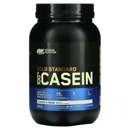 Optimum Nutrition, Gold Standard 100% Casein, 쿠키 앤 크림, 909g(2lbs)