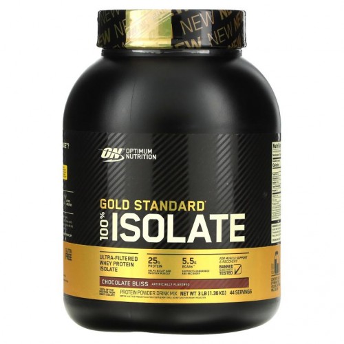 Optimum Nutrition, Gold Standard 100% Isolate, 초콜릿 블리스, 1.36kg(3lbs)