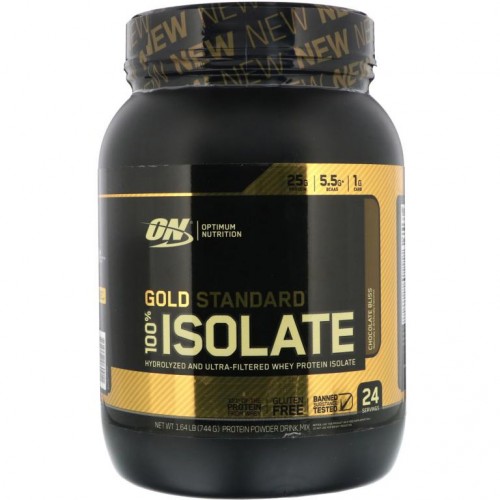 Optimum Nutrition, Gold Standard 100% Isolate, 초콜릿 블리스, 744g(1.64lb)