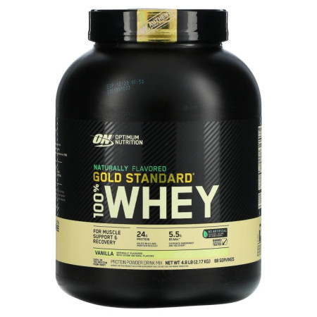 Optimum Nutrition, Gold Standard 100% Whey, 천연 향료 함유, 바닐라 맛, 2.17kg(4.8lb)