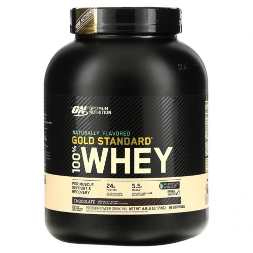Optimum Nutrition, Gold Standard 100% Whey, 천연 향미료, 초콜릿, 2.18kg(4.8lbs)