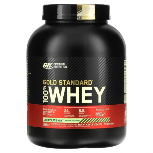 Optimum Nutrition, Gold Standard 100% Whey, 초콜릿 민트, 2.24kg(4.94lbs)