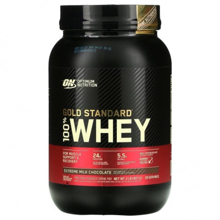 Optimum Nutrition, Gold Standard 100% Whey, 익스트림 밀크 초콜릿, 907g(2lb)