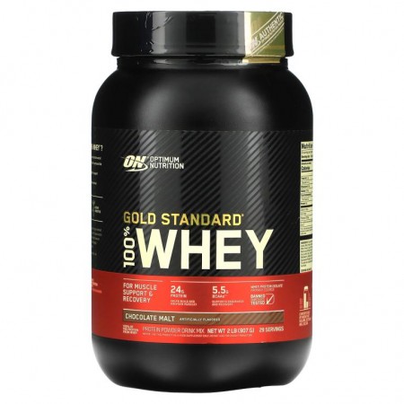 Optimum Nutrition, Gold Standard 100% Whey, 초콜릿 몰트, 907g(2lbs)