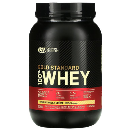 Optimum Nutrition, Gold Standard 100% Whey, 프렌치 바닐라 크림, 909g(2lbs)