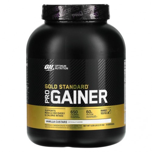 Optimum Nutrition, 골드 스탠다드 Pro Gainer, 바닐라 커스터드, 2.31kg(5.09lb)