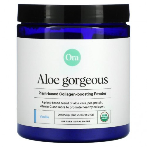Ora, Aloe Gorgeous, 식물성 콜라겐 보충 분말, 바닐라 맛, 240g(8.47oz)