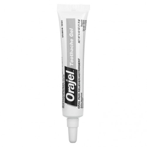 Orajel, 인스턴트 통증 완화 젤, 약용 치약 & 검 3배 효능, 11.9g(0.42oz)