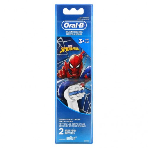 Oral-B, 교체형 칫솔모, 엑스트라 소프트, 만 3세 이상, Spiderman, 2팩
