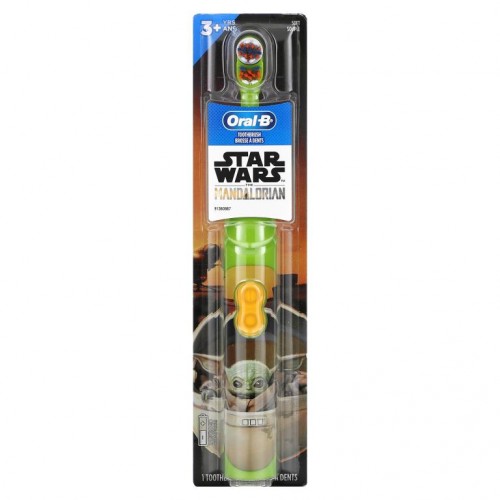 Oral-B, 전동 칫솔, 소프트, 만 3세 이상, Star Wars 만달로리안, 칫솔 1개