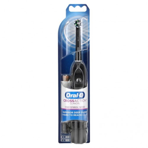 Oral-B, CrossAction 클리니컬 전동 칫솔, 블랙, 칫솔 1개