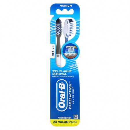 Oral-B, CrossAction All In One 칫솔, 미디엄, 2팩