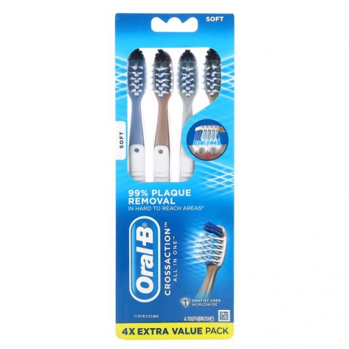 Oral-B, CrossAction All In One 칫솔, 소프트, 칫솔 4개