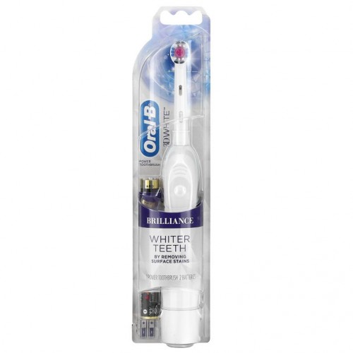 Oral-B, Oral-B 3D 화이트 브릴리언스 화이트닝 전동 칫솔, 흰색, 칫솔 1개