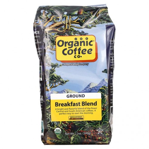 Organic Coffee Co., 브렉퍼스트 블렌드, 분쇄 커피, 레귤러 로스트, 340g(12oz)