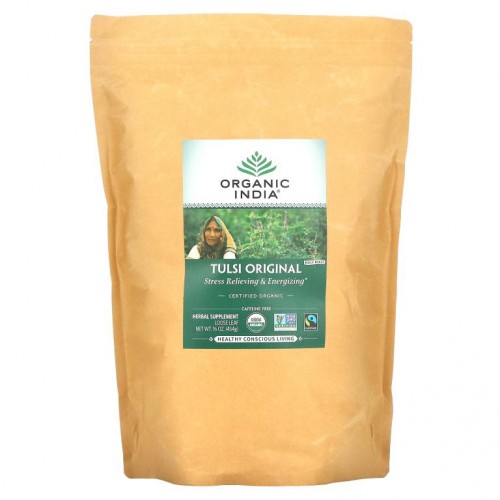Organic India, 툴시 잎차, 오리지널, 무카페인, 454g(16oz)