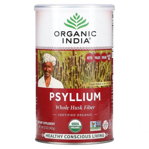 Organic India, 실리움, 유기농 통 껍질 섬유소, 340g(12oz)
