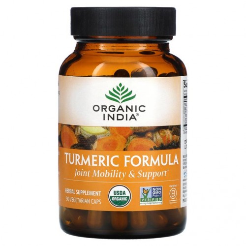 Organic India, 강황 포뮬라, 관절 운동성 및 지원, 베지 캡슐 90정