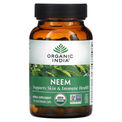 Organic India, 인도 멀구슬나무, 식물성 캡슐 90정