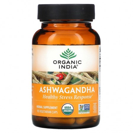 Organic India, 아슈와간다, 베지 캡슐 90정